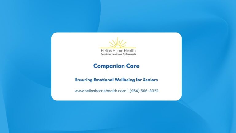 Companion Care- Ensuring Emotional Wellbeing for Seniors